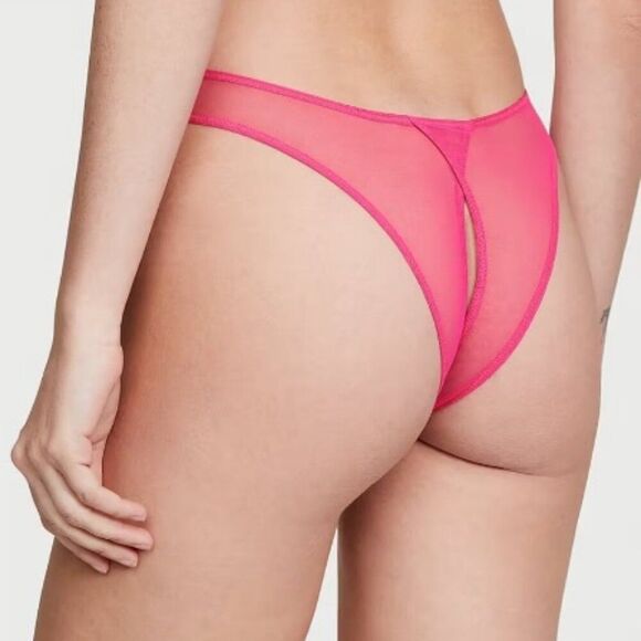 MEDIUM {Victoria's Secret} Pink {Hearts} Brazilian Panty - Picture 5 of 6